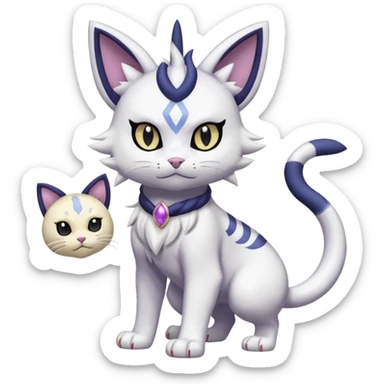 Absol-Delcatty-Purrloin-Meowth-Gatomon-fusion, full body sticker