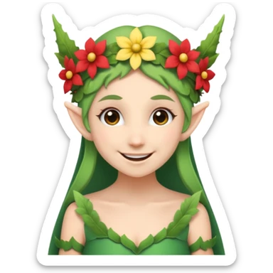 Elf with Flower Crown sticker