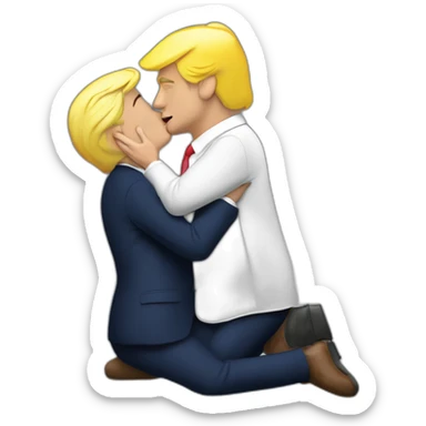 Donald trump kiss Emmanuel macron sticker