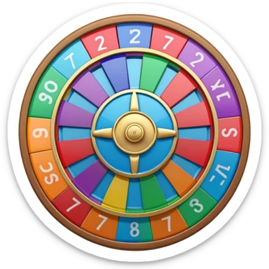 rainbow roulette wheel seven sectors sticker