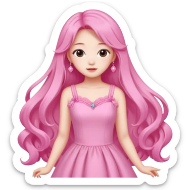 Jang wonyoung asian kpop cute girl pink coquette, pink accessories sticker