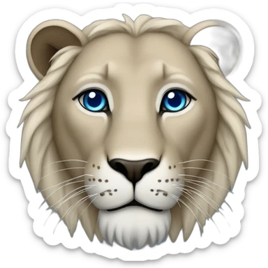 blue lion blue eyes sticker