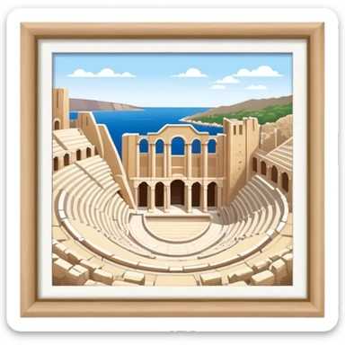 Odeon of Herodes Atticus Landmark Emoji – Depicting the ancient stone amphitheater on the Acropolis slopes. sticker