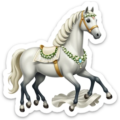 horse with a bridal train sticker