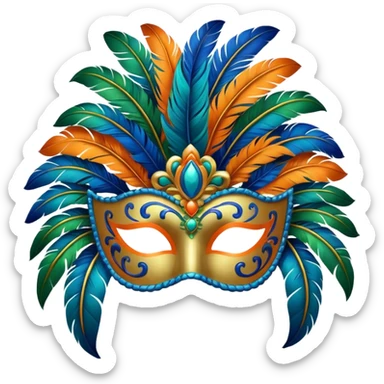 carnival mas costume, blue, green and orange preferably  sticker