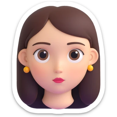 girl with narrow small eyes and big round face sticker
