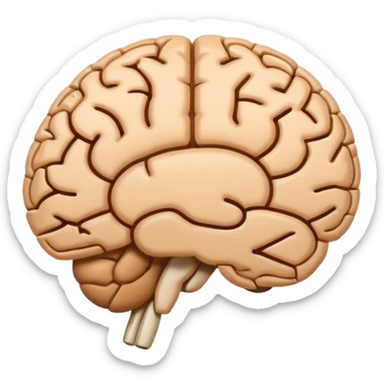 Flat emoji style, simple shapes, bold outline, minimal details, centered, white or transparent background, modern Unicode emoji look. A brain with a loading bar which is filling underneath sticker