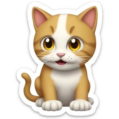 Gato atendiendo sticker