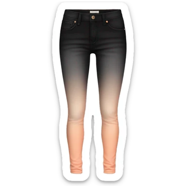 Realistic isolated pair of black to peach ombre jeans jeggings.  sticker