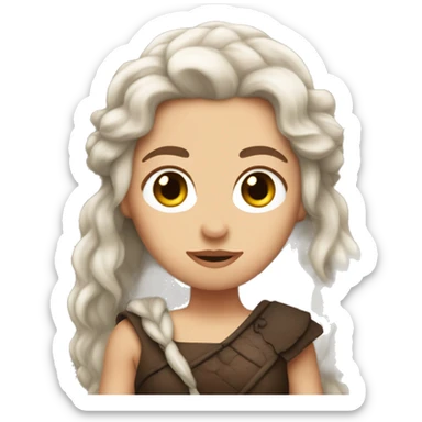 Daenerys Targaryen with brown hair  sticker