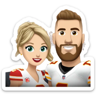 Travis kelce and Taylor swift at a chiefs game sticker