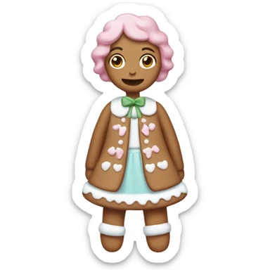 Pastel gingerbread girl sticker