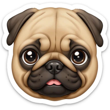 Cute pug sticker