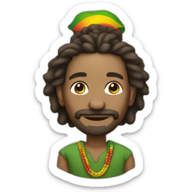 rastafarian white man sticker