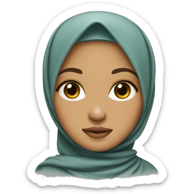 southeast Asian hijabi girl with tan skin  sticker