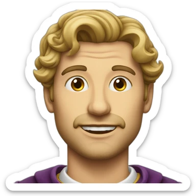 Handsome man with a huge Habsburg jaw sticker