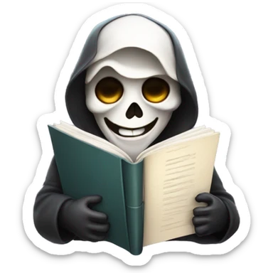 happy reaper entrepreneur face with book sticker