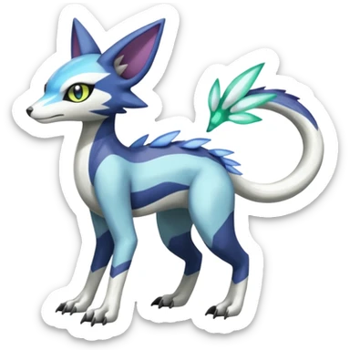 Meloetta-Sergal-Genet-Palkia-Dialga-hybrid-fusion-Fakémon-creature, full body sticker