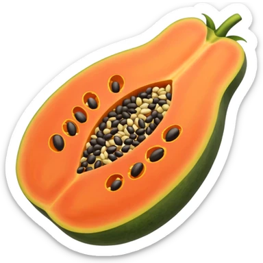 Papaya with seeds sticker