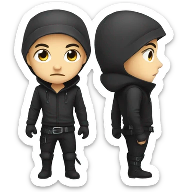 Create a emoji of a thief in chibi style sticker