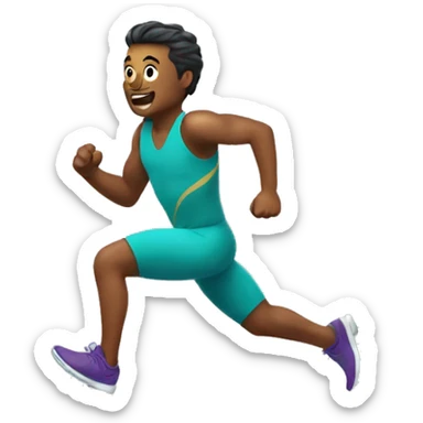 Mermain running a marathon sticker