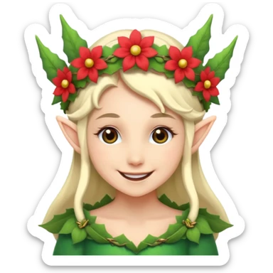Elf with Flower Crown sticker