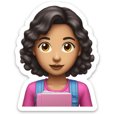 dark haired lightskin girl playing pink nintendo ds sticker