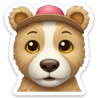 Un tierno oso usando gorros de cumpleaños  sticker