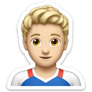 sporty european boy in gymnast uniform sticker