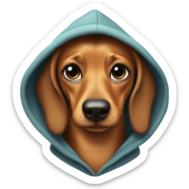 Wiener dog in hoodie sticker