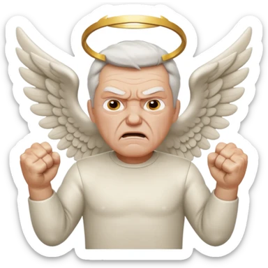 No real face angry older white male Italian animated angel I don't want a real face sticker