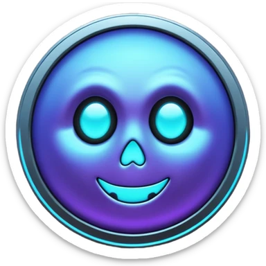 horror spooky spook coin purple blue black white sticker