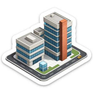 generate realistic detailed building 3d style sticker