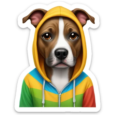 Staffy wearing hoodie sticker