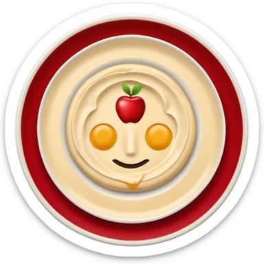 hummus plate, hyper-polished, vibrant, soft gradients, shiny, apple emoji style sticker