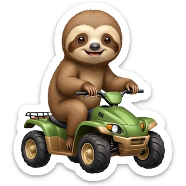 sloth riding a four wheeler sticker