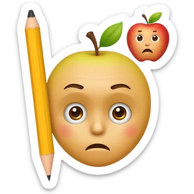 Confused Yellow Emoji Face with Sign said "Apple, Why?" sticker