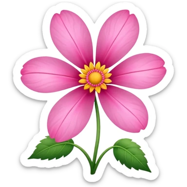 pink flower with a long root sticker