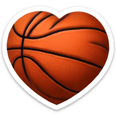 Basketball heart sticker