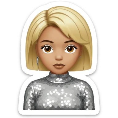 T-Boz from TLC with short blonde hair, silver outfit sticker