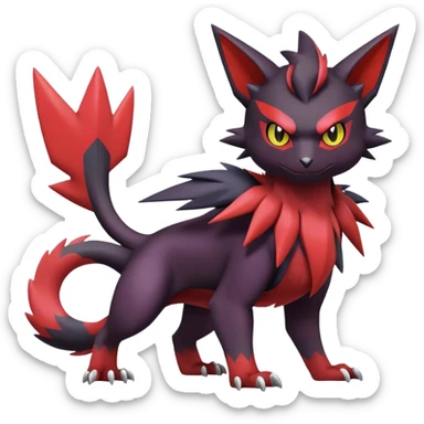 Edgy Cute Cool Kawaii Litten-Noivern-Zoroark-Noibat-Pokémon Full Body  sticker