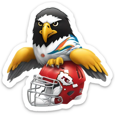 Eagle eating the nfl team Kansas City Chiefs sticker