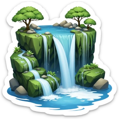 A waterfall cascading into a clear blue pool.



















































 sticker