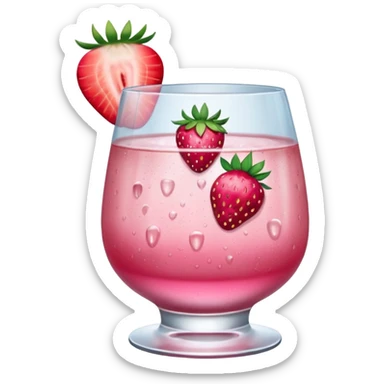 A glass of mezcal pink and strawberry  sticker