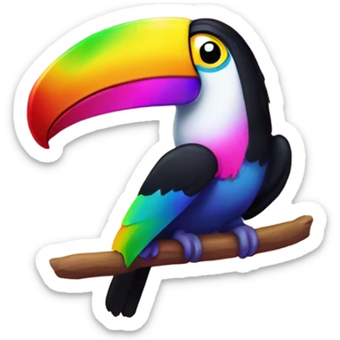Lisa Frank rainbow toucan  sticker