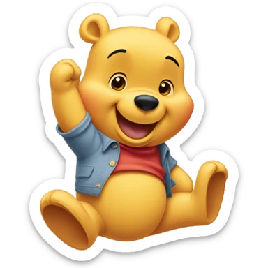 Winne the Pooh waving hello sticker