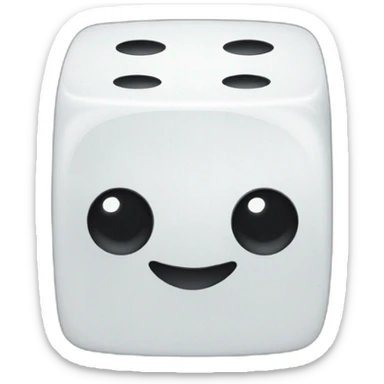 white dice with 5 3 4 on the faces sticker