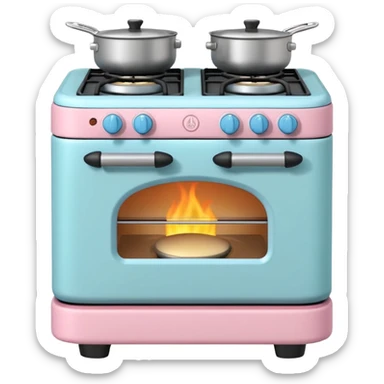Cute toy stove, single burner only, front view.
BabyBus-style 2.5D soft shading, bright pastel colors
Rounded chunky toy shape, simple details.
Even studio lighting, NO harsh light, NO realism, NO textures.
Smooth matte surface, no outlines, no strokes.
Clean background. sticker