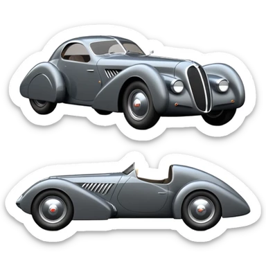  the animated series aerodynamic knight futuristic concept Batmobile loosely based on 1936 cord 812 jaguar(flat long straight faceted mechanical body) finned stealthy street hot rod  sticker