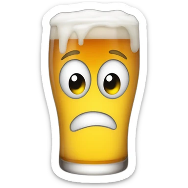 Emo glass of beer emoji frowning sticker
